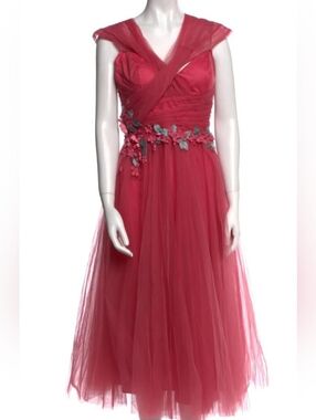 Red Rose Tarik Ediz Like New Cocktail Dress Size 10